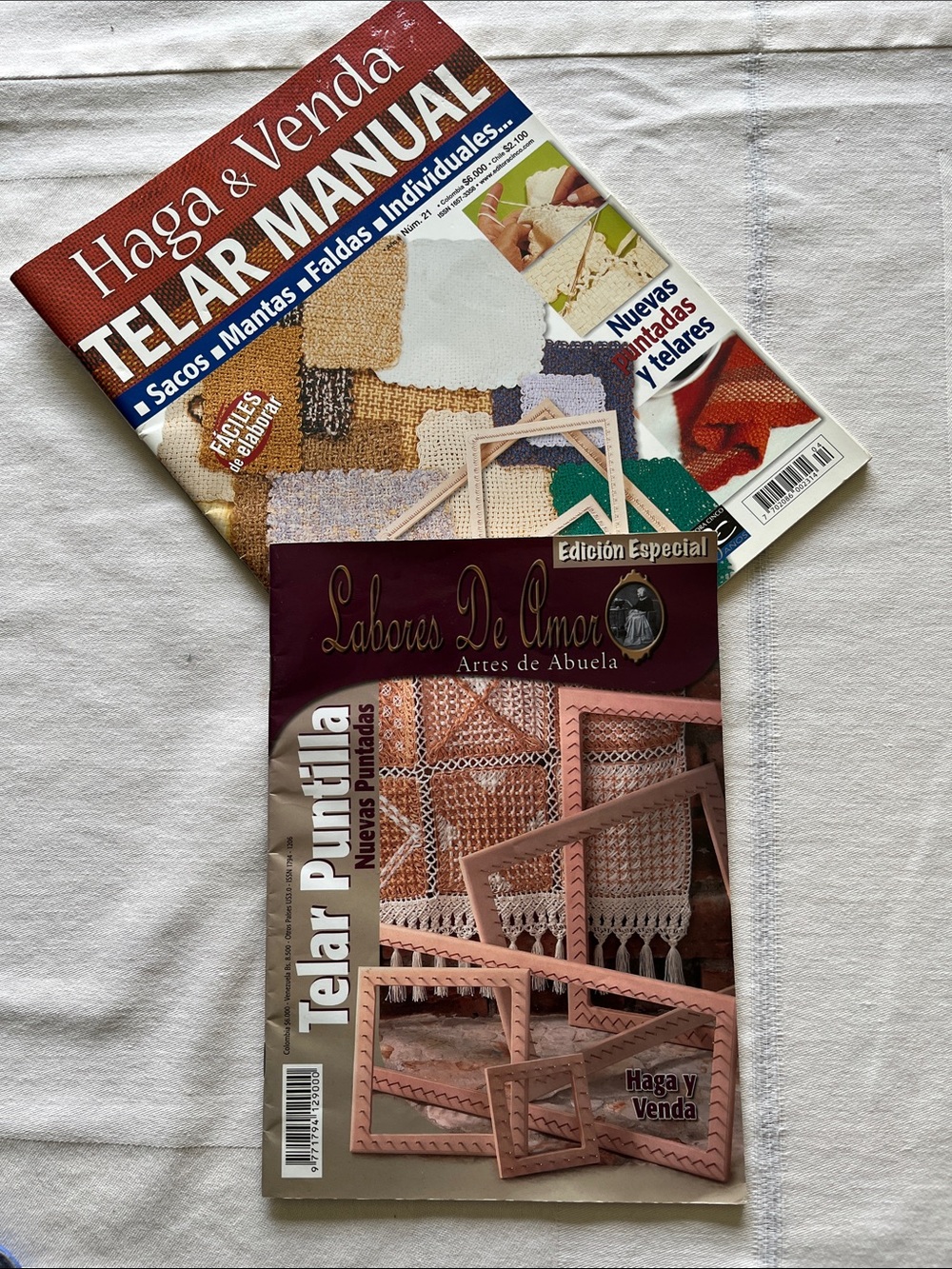 2 Vintage Magazines Haga & Venda Telar Manual + Labores De Amor Telar Puntilla